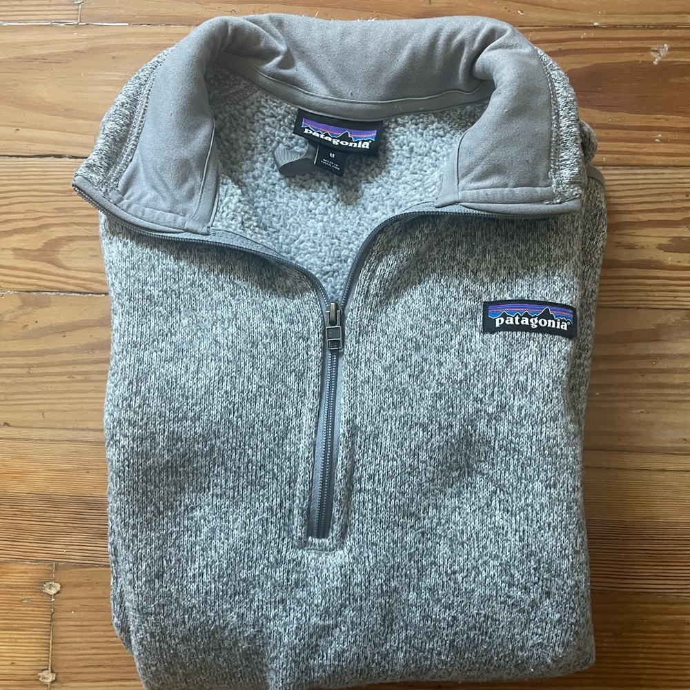 Grey Patagonia Better Sweater Quarter Zip Pullover